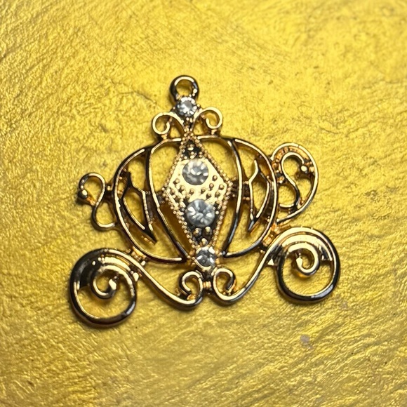 NEW Large Rhinestone Cinderella Carriage Pendant diy Jewelry Making Charm - Picture 12 of 14